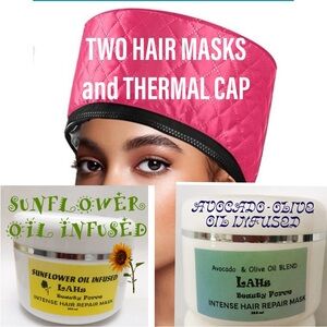 2 Hair Masks and Thermal Warmer cap TRIO